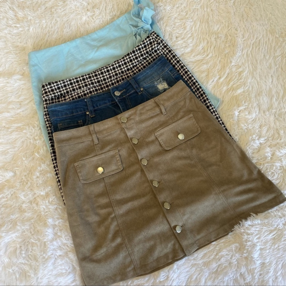 MINI Skirt Bundle 4 Skirts She + Sky Wax Jean Garage Shein Skirts Size Medium